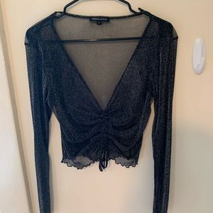 Pacsun mesh glittery top